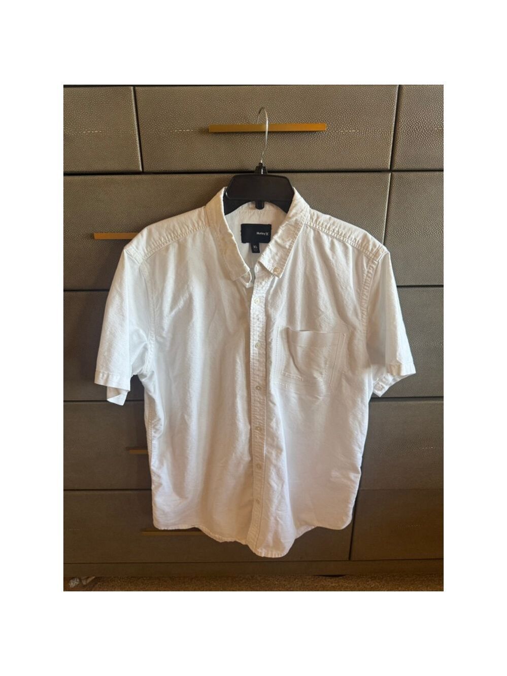 Hurley White Short Sleeve Button Down Shirt Extra Large